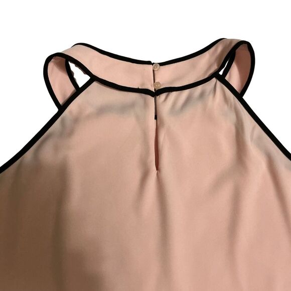 Calvin Klein Peach Halter Top Womens Med Sleeveless Asymmetrical Blouse - Picture 4 of 8